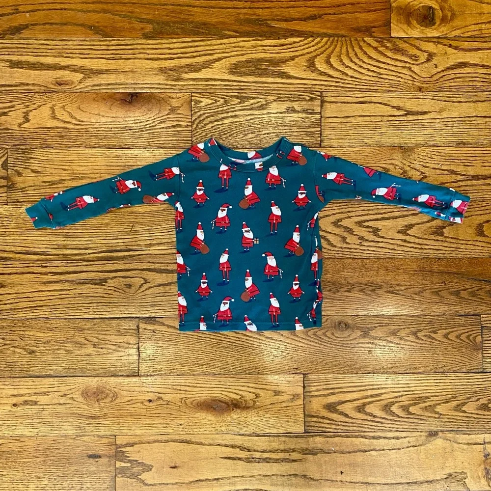 2/$25 GAP Kids Green Santa Pajama Set - 3T